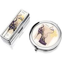 Dizzy Catitude Compact Mirror And Lipstick Holder Gift Set - P6559