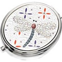 Vanity Fair Grace Crystal Dragonfly Oval Double Compact Mirror - P6621
