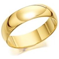 9ct Gold Heavyweight D Shaped Wedding Ring - 6mm - R5236-T