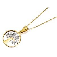 9ct Gold Two Colour F.Hinds Tree Of Life Necklace - R8721