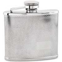 Harvey Makin 4oz Stainless Steel Captive Top Hip Flask With Engraving Space - A3301