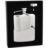 6oz Stainless Steel Classic Captive Top Hip Flask And Funnel Gift Set - A3305