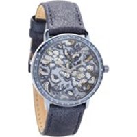 Guess W0821L2 Little Wildflower Sparkly Blue Leather Strap Watch - W9841