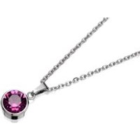 Coco88 8CN-10017 Purple Crystal February Birthstone Necklace - J76113