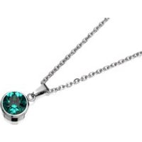 Coco88 8CN-10014 Green Crystal May Birthstone Necklace - J76116