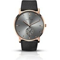 Accurist 7127 Rose Gold Plated Black Leather Strap Watch - W1865