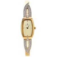 Accurist 8032 Gold Plated Stone Set Crossover Bangle/Bracelet Watch - W7184