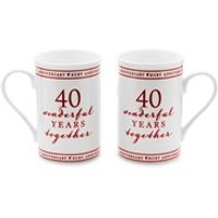 Amore 40 Wonderful Years Anniversary Mug Set - P71122
