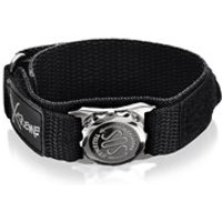 Stainless Steel SOS Talisman With Black Velcro Strap - F2404