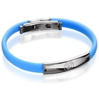 Stainless Steel And Silicon Manchester City FC Crest Bracelet - J2047