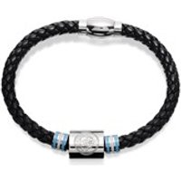 Stainless Steel And Leather Manchester City FC Bracelet - J2048