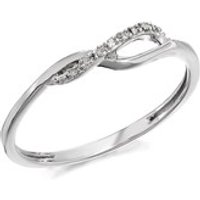 My Diamonds Silver Dainty Diamond Wave Ring - D9089-L