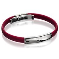 Stainless Steel And Silicon West Ham FC Crest Bracelet - J2586