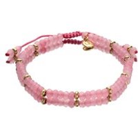 Lola Rose Northwood Pink Quartzite And Gold Tone Bead Bracelet - J7103