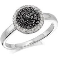My Diamonds Silver Black And White Diamond Cluster Ring - 1/3ct - D9096-M