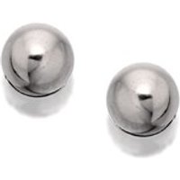 14ct White Gold Ball Ear Piercing Studs - 4mm - S7525