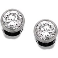 14ct White Gold Cubic Zirconia Ear Piercing Studs - 4mm - S7575