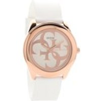 Guess G Twist Rose Gold Plated White Resin Strap Watch - W96102