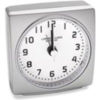 London Clock Radio Controlled Silver Tone Alarm Clock - C0427