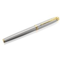 Parker 1931656 IM Brushed Silver And Gold Trim Fountain Pen - A2326