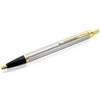 Parker 1931670 IM Brushed Silver And Gold Trim Ballpoint Pen - A2327