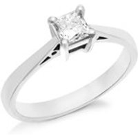 18ct White Gold Princess Cut Diamond Solitaire Ring - 1/2ct - Certificated - D2375-Q