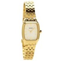 Seiko SRZ474P1 Gold Plated Rectangular Case Bracelet Watch - W7925