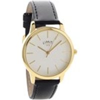 Limit 6237.37 Gold Plated Black Leather Strap Watch - W77110