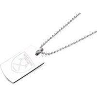 Stainless Steel West Ham FC Dog Tag And Ball Chain - J2595