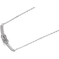 Briolette Silver Cubic Zirconia Love Knot Necklace - J7757