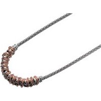 Briolette Silver And Rose Plated Disc Necklace - J7776