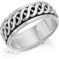 Silver Celtic Revolving Band Ring - 8mm - F4833-T