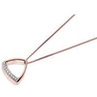 9ct Rose Gold Diamond Triangle Necklace - R8506