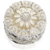 Sophia Silver Plated Crystal And Pearl Flower Trinket Box - P6012