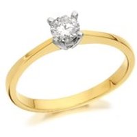 18ct Gold Canadian Rocks Diamond Solitaire Ring - 1/4ct - Certificated - D0940-M