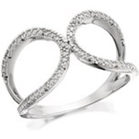 My Diamonds Silver Diamond Double Loop Ring - D9028-P