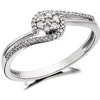 My Diamonds Silver Diamond Crossover Cluster Ring - 15pts - D9051-O