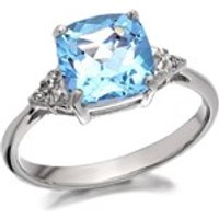 My Diamonds Silver Blue Topaz And Diamond Ring - D9927-J