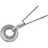 My Diamonds Silver Diamond Double Circle Pendant And Chain - D9968