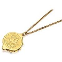 Gold Plated St. George SOS Talisman Pendant And Chain - F3002