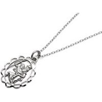 Silver Open Oval St. Christopher And Chain - 18mm - F4546