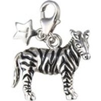 Tingle SCH158 Silver Enamel Zebra Karab Clasp Charm - F8145