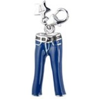 Tingle SCH182 Silver Enamel Blue Jeans Karab Clasp Charm - F8165