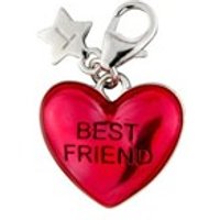 Tingle SCH240 Silver Enamel Best Friend Heart Karab Clasp Charm - F8222