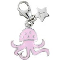 Tingle SCH262 Silver Enamel Octopus Karab Clasp Charm - F8240