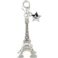 Tingle SCH3 Silver Enamel Eiffel Tower Karab Clasp Charm - F8250