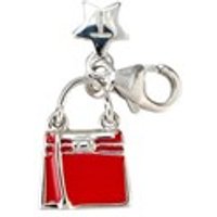 Tingle SCH45 Silver Enamel Handbag Karab Clasp Charm - F8263