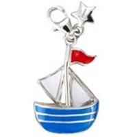 Tingle SCH74 Silver Enamel Sailing Boat Karab Clasp Charm - F8289