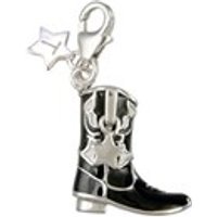 Tingle SCH9 Silver Enamel Cowgirl Boot Karab Clasp Charm - F8301