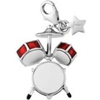 Tingle SCH276 Silver Enamel Drum Kit Karab Clasp Charm - F8321